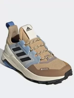 Image of adidas Terrex Trailmaker Gore-tex Hiking Shoes, Beige/Black/Blue, Size 4, Women
