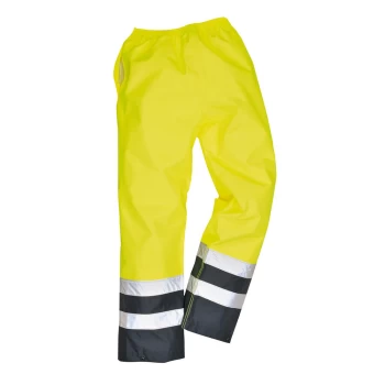 Image of Oxford Weave 300D Class 2 Two Tone Hi Vis Trousers Yellow / Navy 3XL