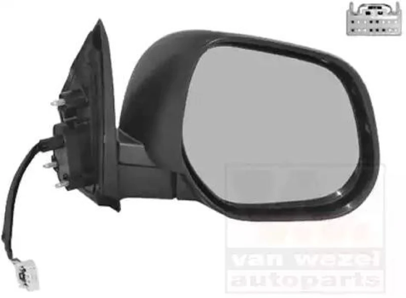 Image of VAN WEZEL 0990818 Wing mirror * HAGUS * Right, Heatable, partially primed Outside Mirror (50)
