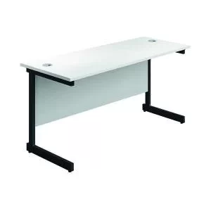 Image of Jemini Rectangular Single Upright Cantilever Desk 1400x600x730mm