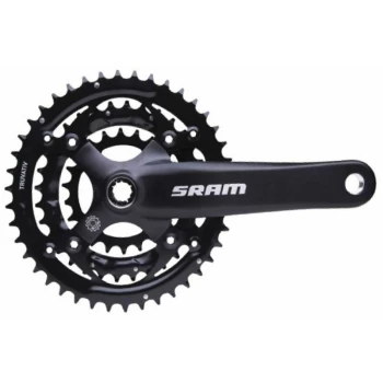 Image of SRAM S600 Chainset - 3x8spd SquareTaper 175mm Blast Black 42-32-22t - CWTS3602
