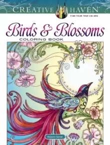 image of Creative Haven Birds and Blossoms Coloring Book