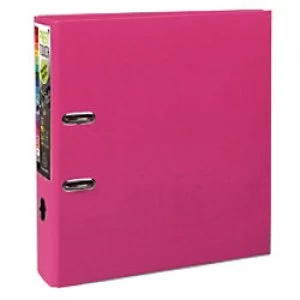 Image of Exacompta PremTouch Lever Arch File Raspberry A4+ 2 Ring Polypropylene 80 mm Spine