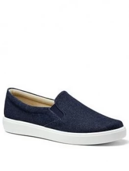 Image of Hotter Tara Canvas Slip On Shoes - Denim Blue, Denim, Size 8, Women