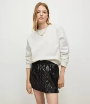 Image of AllSaints Womens Pippa Embellished Pearl Sweatshirt, White, Size: XS