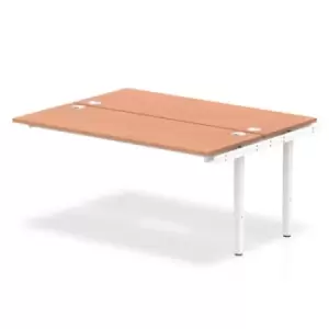 Image of Impulse Bench B2B Ext Kit 1600 White Frame Office Bench Desk Beech