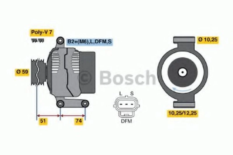 Image of Alternator Bosch 0 986 045 370
