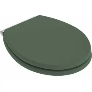 Image of Carlton Soft Close Toilet Seat Chrome Hinges - Hunter Green - Hudson Reed