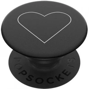 image of POPSOCKETS White Heart Black Mobile phone stand Black