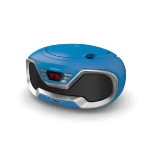 Image of Oakcastle CD200 Blue Bluetooth Boombox With Fm Radio And CD Player Blue