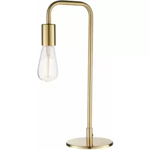 image of Modern Hangman Table Lamp Brass Industrial Metal Arm Bedside Desk Light Base