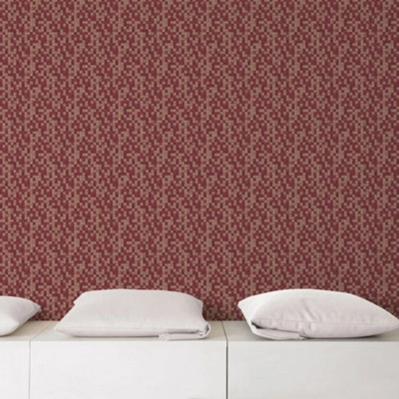 Image of Galerie Natural Fx Red Tessera Embossed Wallpaper