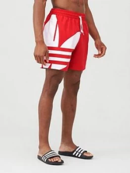 image of adidas Originals Big Trefoil Swim Shorts - Red Size M Men