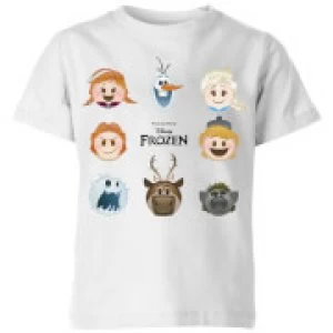 Image of Disney Frozen Emoji Heads Kids T-Shirt - White - 11-12 Years