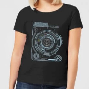 Image of Crystal Maze Futuristic Crystal Womens T-Shirt - Black