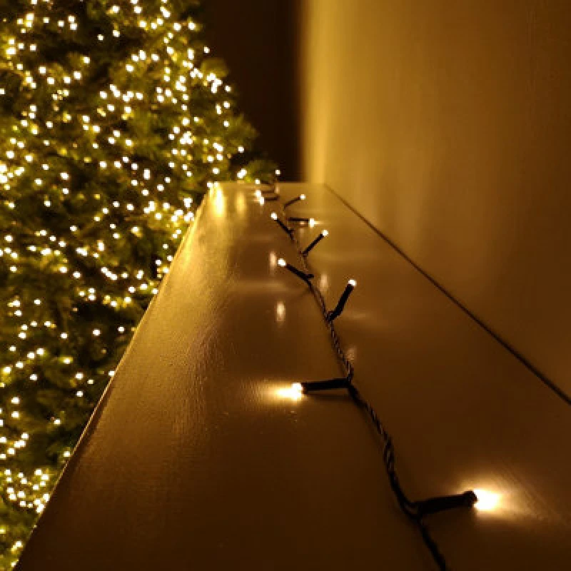 Image of Samuel Alexander 600 LED 60M Premier Christmas Indoor Outdoor Multi Function Battery Operated String Lights With Timer In Vintage Gold