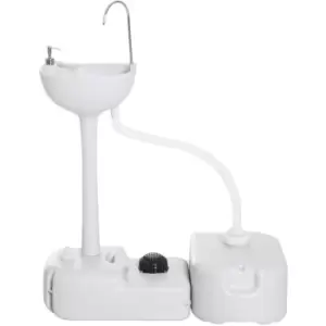 image of 24L Portable Portable Hand wash Sink Hand Washing Basin Water Tank HDPE - Outsunny