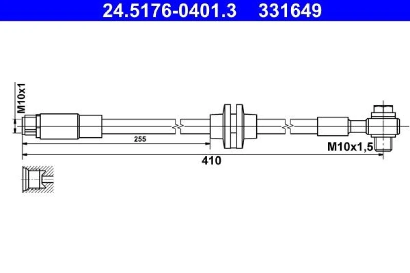 Image of Brake hose ATE 24.5176-0401.3