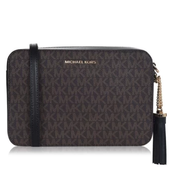 Image of Michael Kors Jet Set Signature Medium Camera Bag - Brown/Blk 292