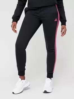 Image of Adidas Sportswear 3 Stripe Jogger, Black/Pink, Size 2Xs, Women