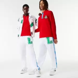 Image of Lacoste Unisex Holiday Water-Repellent Taffeta Trackpants Size 4 - M White