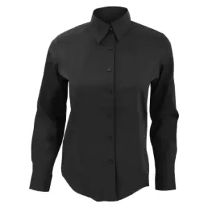 Image of SOLS Womens/Ladies Eden Long Sleeve Fitted Work Shirt (M) (Black)
