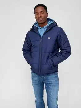 Image of Levis Levis Telegraph Hooded Overshirt, Ink Blue, Size S, Men