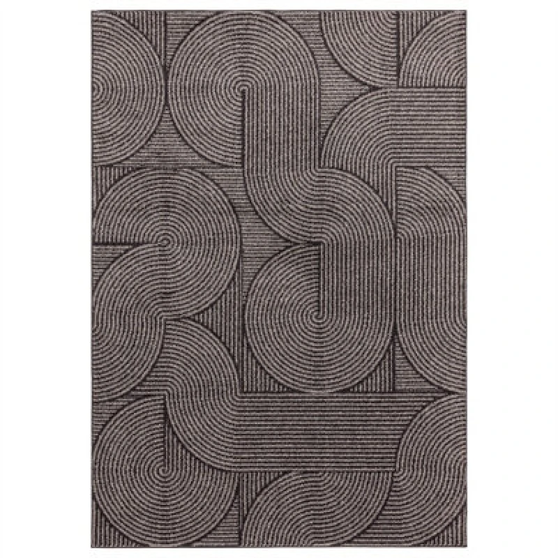 Image of Charcoal Abstract Funky Modern Easy To Clean Geometric Rug For Diningroom-200Cm X 290Cm