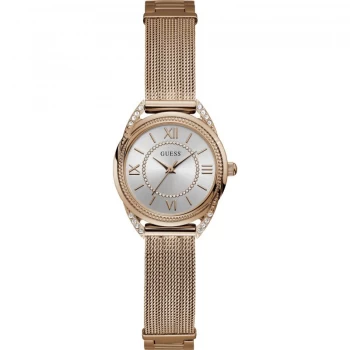 GUESS Ladies rose gold watch with crystal & adjustable GLink