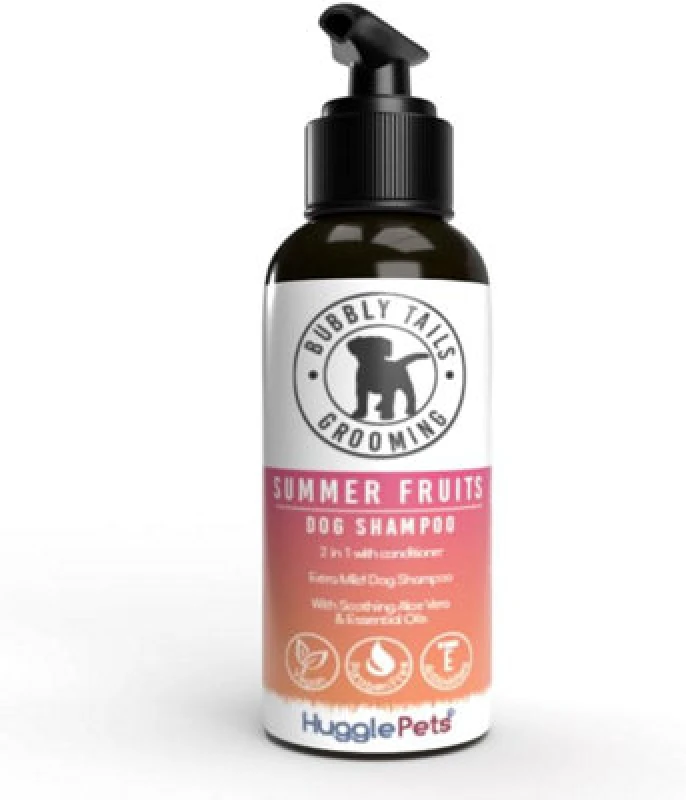 Image of HugglePets Bubbly Tails Summer Fruits 2 in 1 Shampoo & Conditioner for Dogs 500ml Clear