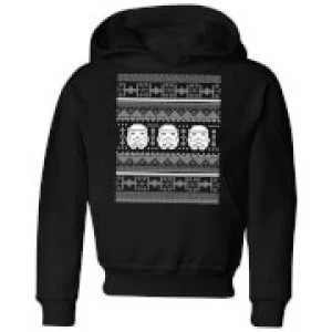 Image of Star Wars Stormtrooper Knit Kids Christmas Hoodie - Black - 11-12 Years