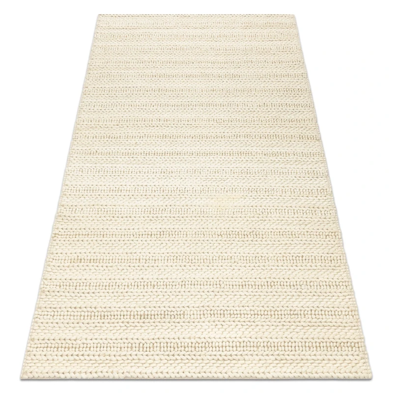 Image of RugsX Wool Carpet Tahar 99002B Cream - Hand-Woven Loop, Lines 120X180 Cm