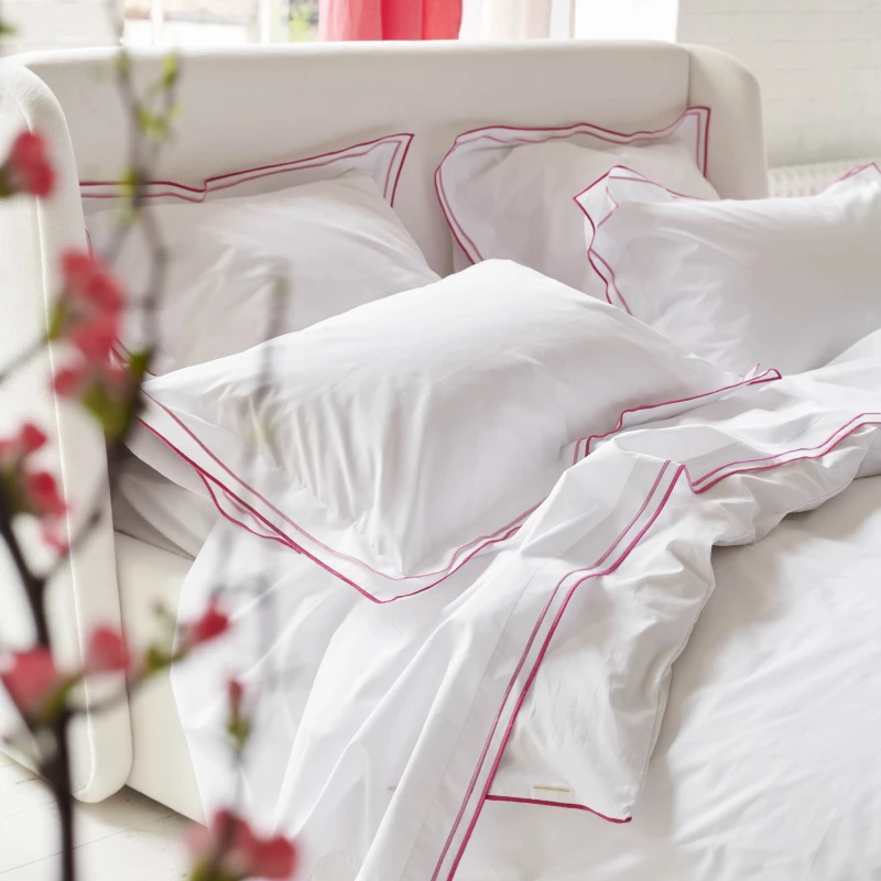 Image of Designers Guild Astor Flat Sheet Fuchsia Pink