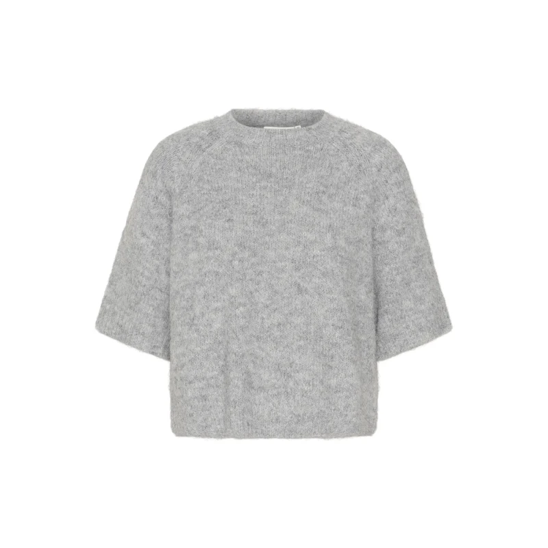 Image of Kaffe Womens crop sweater KAFFE Emilie Gris Female XL