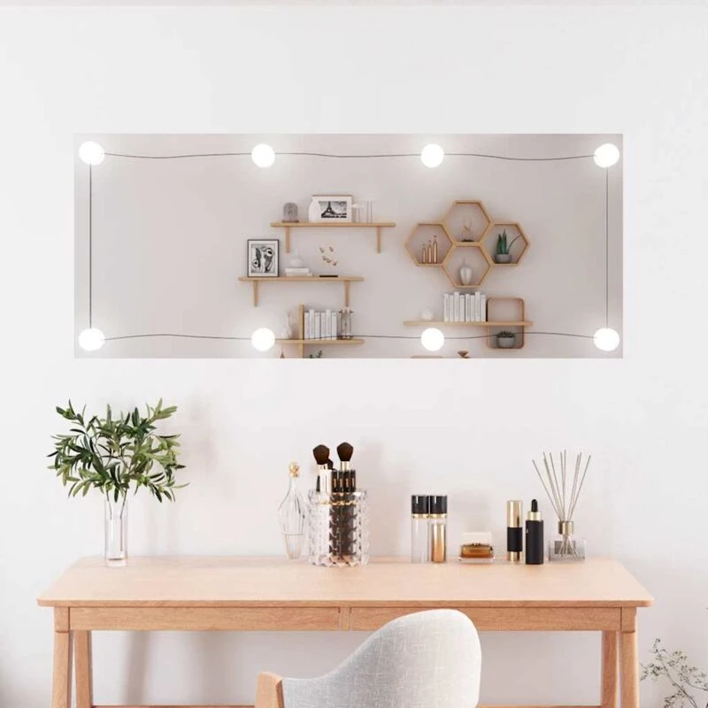 Image of VIDAXL Wall Mirror with LED Lights 40x100cm Glass Rectangle Vidaxl 3189154