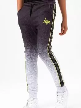 image of Hype Boys Mono Speckle Fade Lime Tape Script Jogger, Black/White, Size 5-6 Years