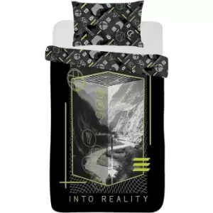 Image of Xbox Reality Duvet Cover Set (Double) (Black/Green) - Black/Green