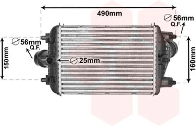 Image of VAN WEZEL Intercooler VAN WEZEL 74004081