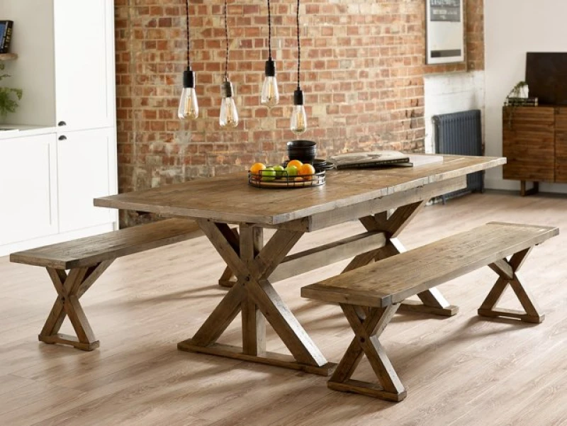 Image of Julian Bowen Chatsworth 180cm Reclaimed Pine Extending Dining Table