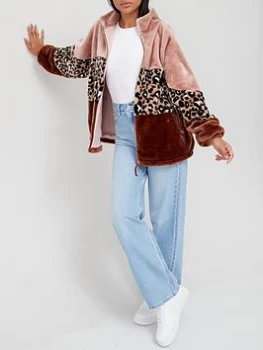 Image of UGG Elaina Faux Fur Jacket - Leopard, Leopard, Size S, Women
