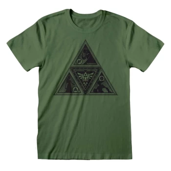Image of Legend Of Zelda - Triforce Deco Unisex Large T-Shirt - Green