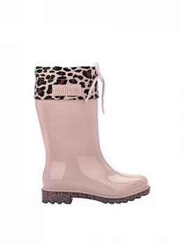 Image of Mini Melissa Mini Rain Boot Print Blush Glitter - Pink, Size 5 Younger