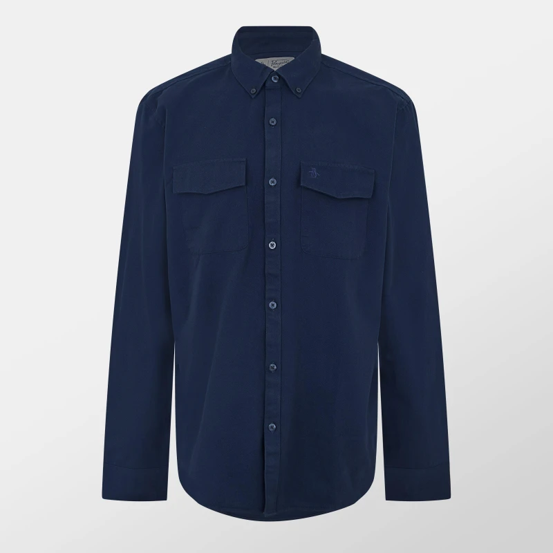 Image of Original Penguin Mens Long Sleeve Twill Overshirt Yale male Small