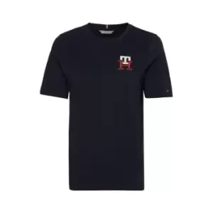 Image of Tommy Hilfiger Reg Monogram Emb C-Nk Ss - Blue