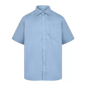 image of Absolute Apparel Mens Short Sleeved Classic Poplin Shirt (M) (Light Blue)