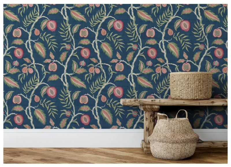 Image of Esselle Home Esselle Home Fruits of Paradise Navy Wallpaper