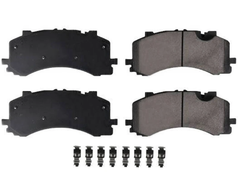 Image of Blue PRINT ADBP420082 Brake pad set Front Axle, prepared for wear warning indicator, with staples Brake Pad Set,disc brake (402)