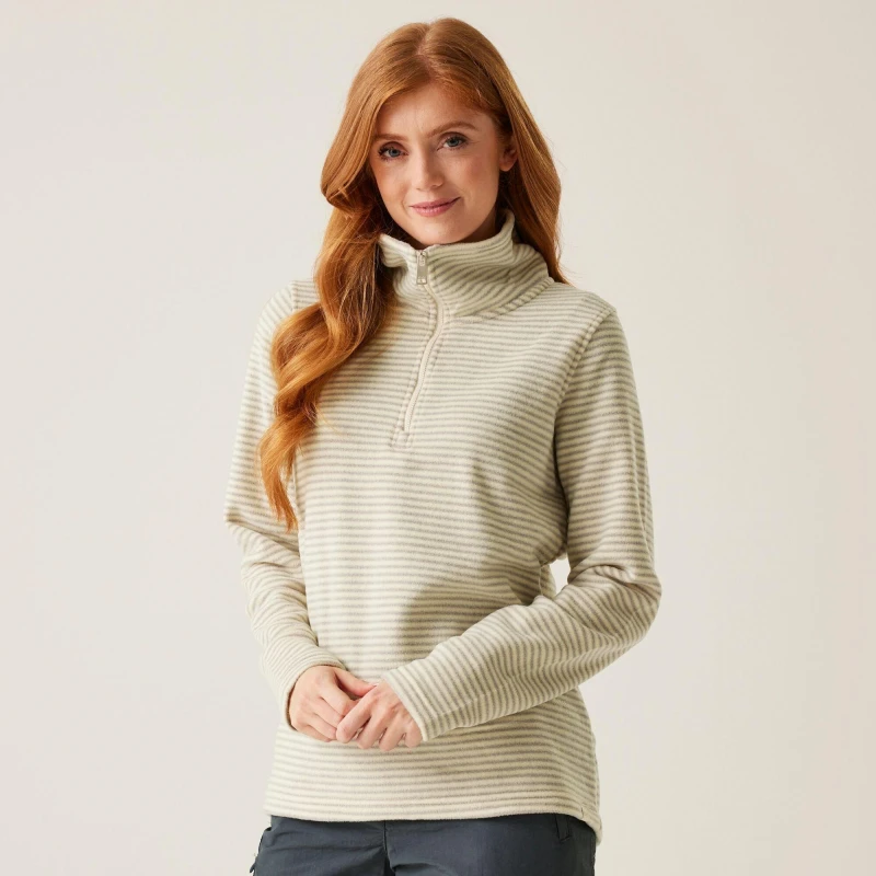Image of Regatta Womens/Ladies Solenne 1/4 Zip Symmetry Fleece Casual Jacket 26 - Bust 52' (132cm) Light Vanilla RWA324-045-26