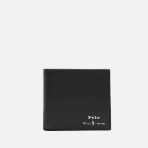 Image of Polo Ralph Lauren Mens Smooth Leather Bifold Coin Wallet - Black