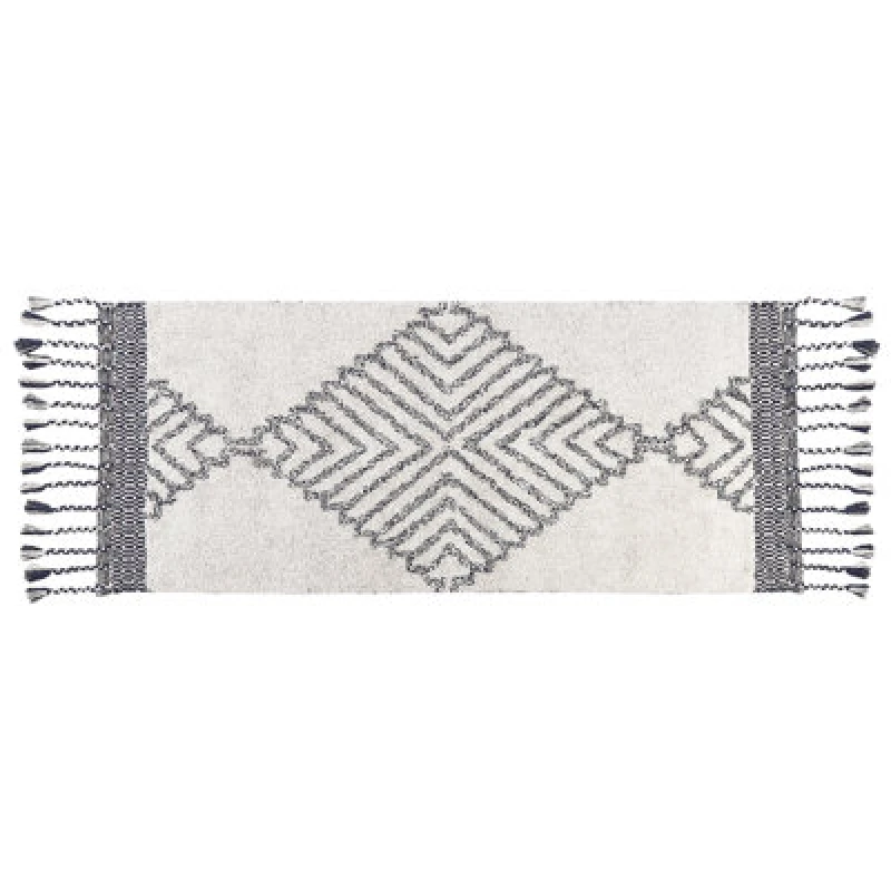 Image of Beliani Rug Eray Light Beige 80 X 150 Cm Cotton